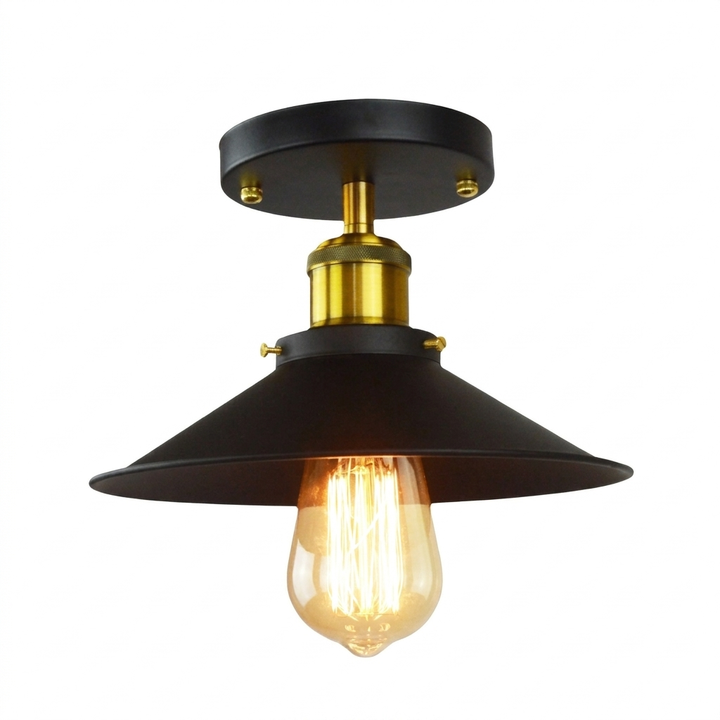 Industriell taklampe i jern i retrostil