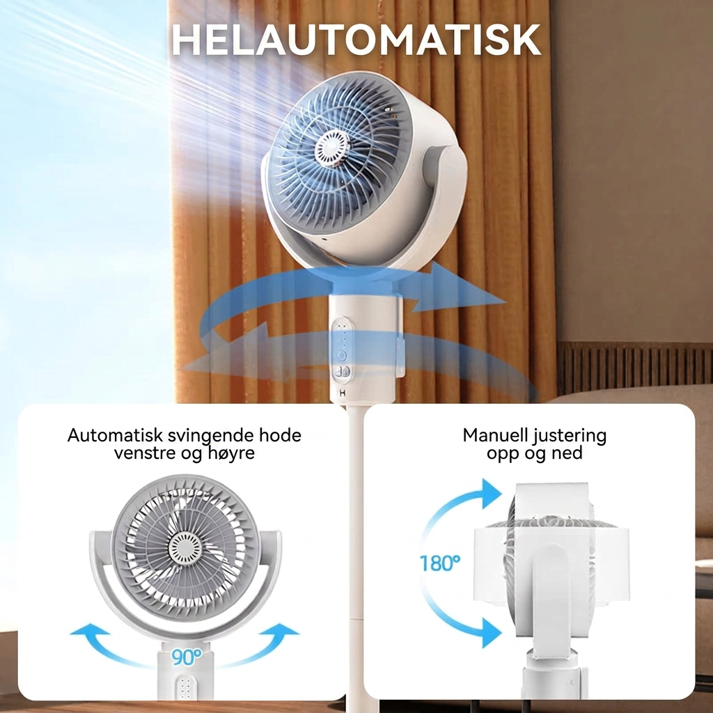 Stille gulvvifte – Fjernkontroll oscillering
