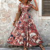 Blomstrete maxikjole i resort-stil til dame