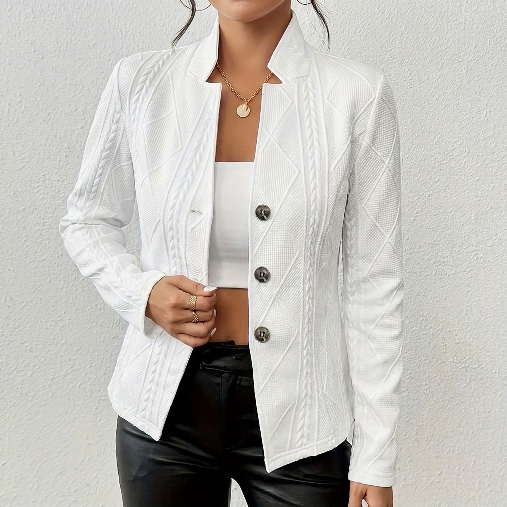 Kvinners stå-krage slim fit blazer