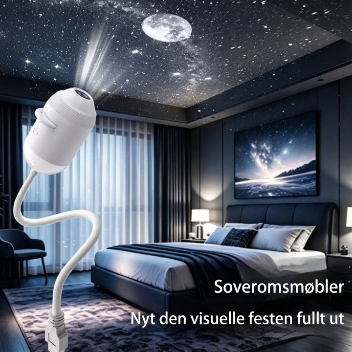 Planet- og stjernehimmelprojektor for soverom