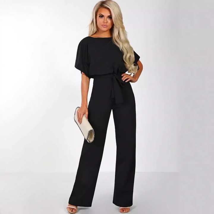 Dame Kort Erme Rett Bein Jumpsuit