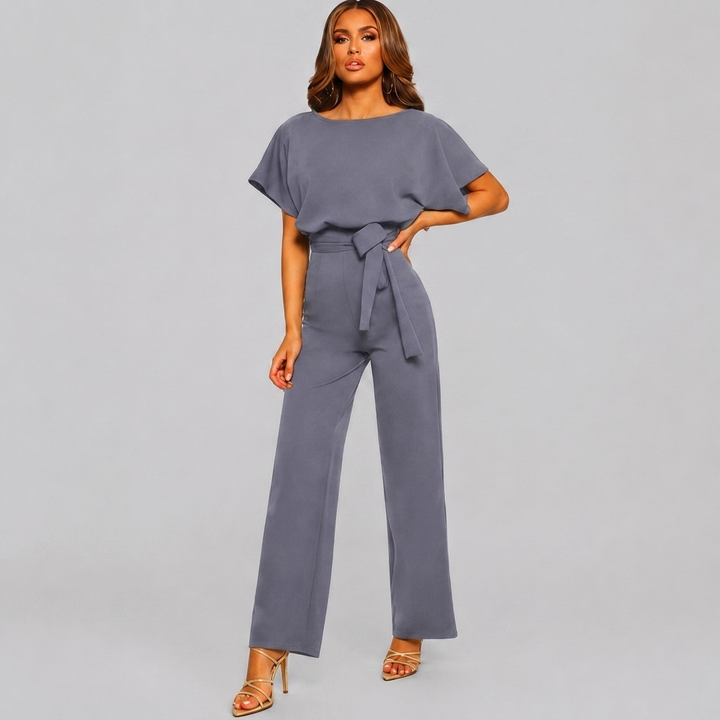 Dame Kort Erme Rett Bein Jumpsuit