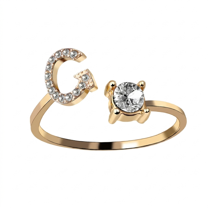 Elegant Ring med Forbokstav til Kvinner