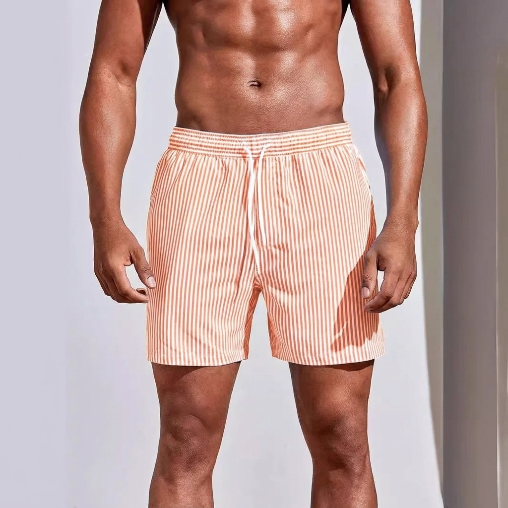 Herre 3D Print Strandshorts med Avslappet Passform