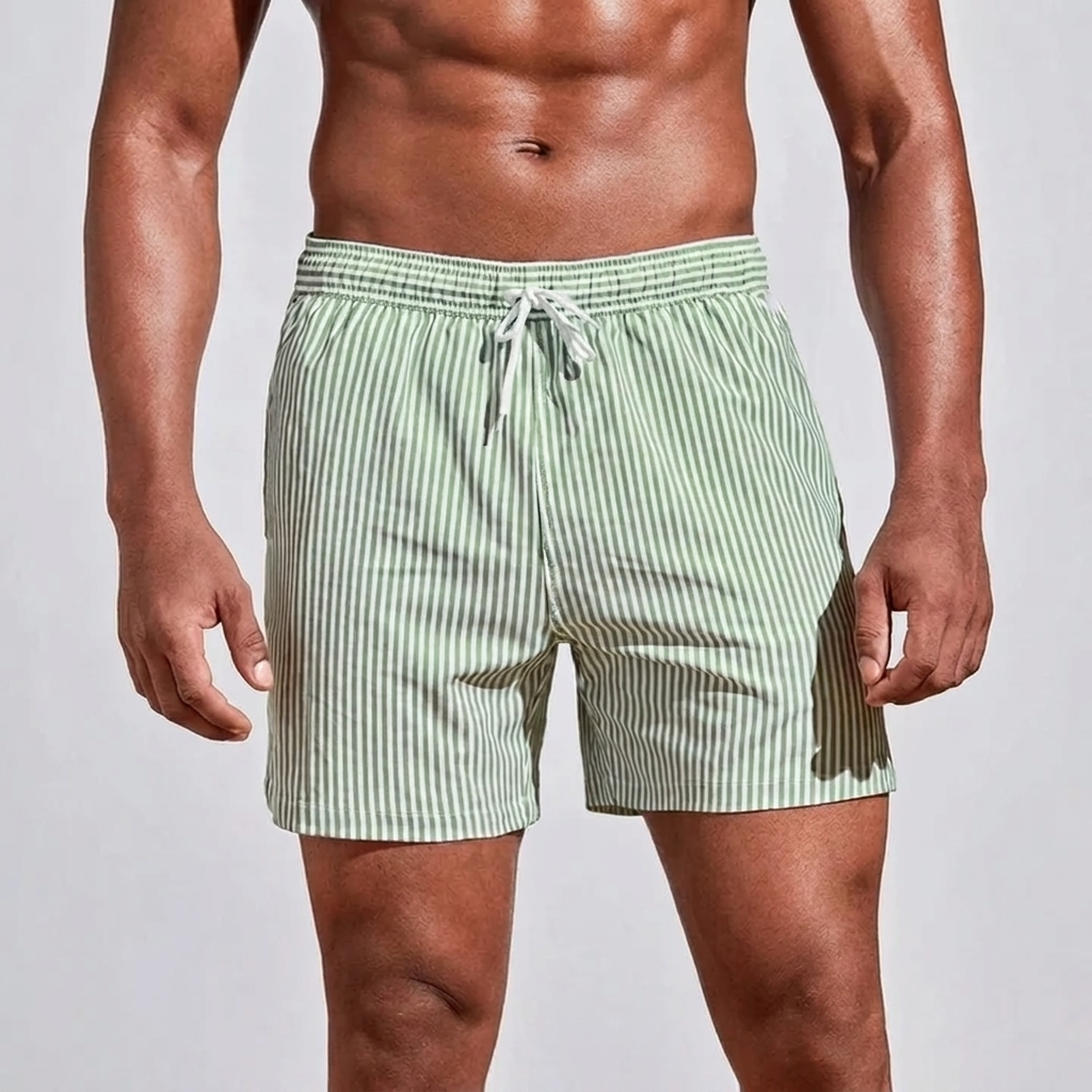 Herre 3D Print Strandshorts med Avslappet Passform