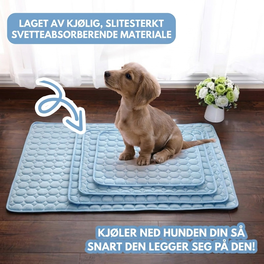 Kjølematte med sklisikker underside – Sommerlig hundeseng