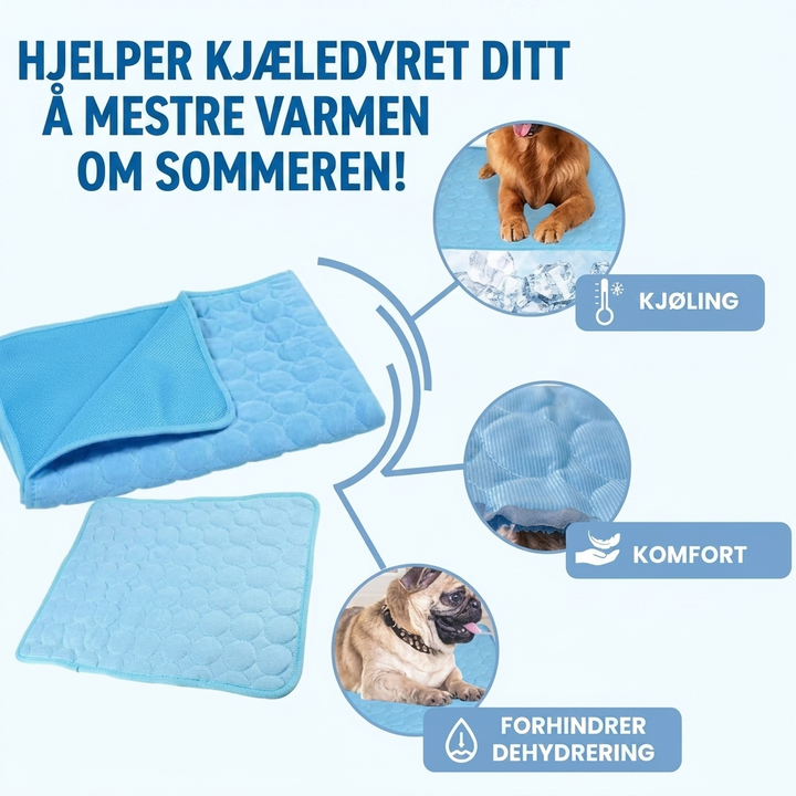 Kjølematte med sklisikker underside – Sommerlig hundeseng