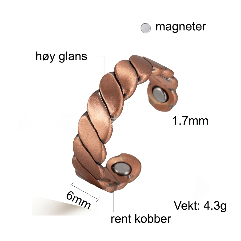 Justerbar magnetisk Kobberring i Retrostil