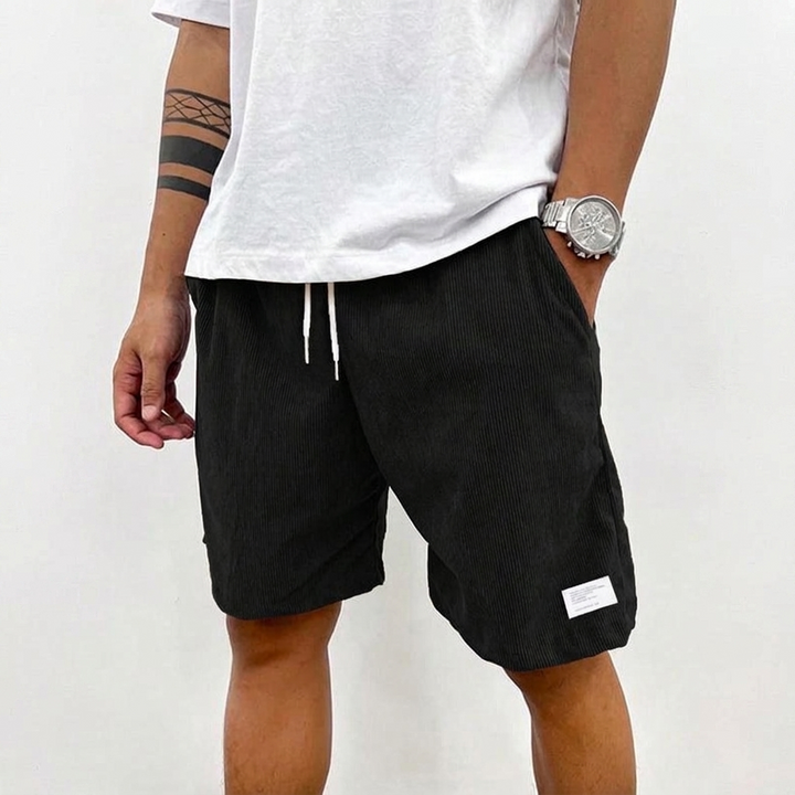 Ensfargede fritidsshorts for menn