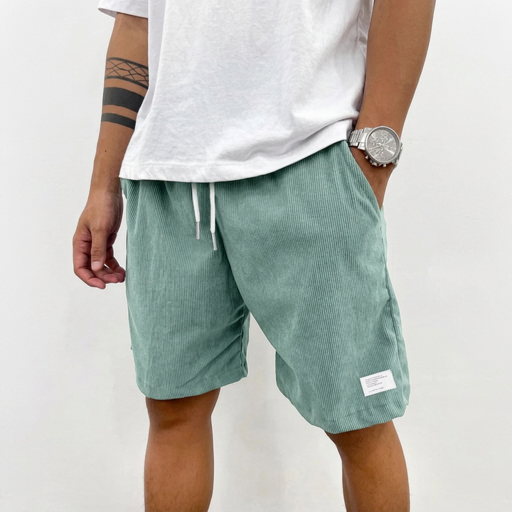Ensfargede fritidsshorts for menn
