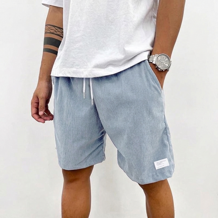 Ensfargede fritidsshorts for menn