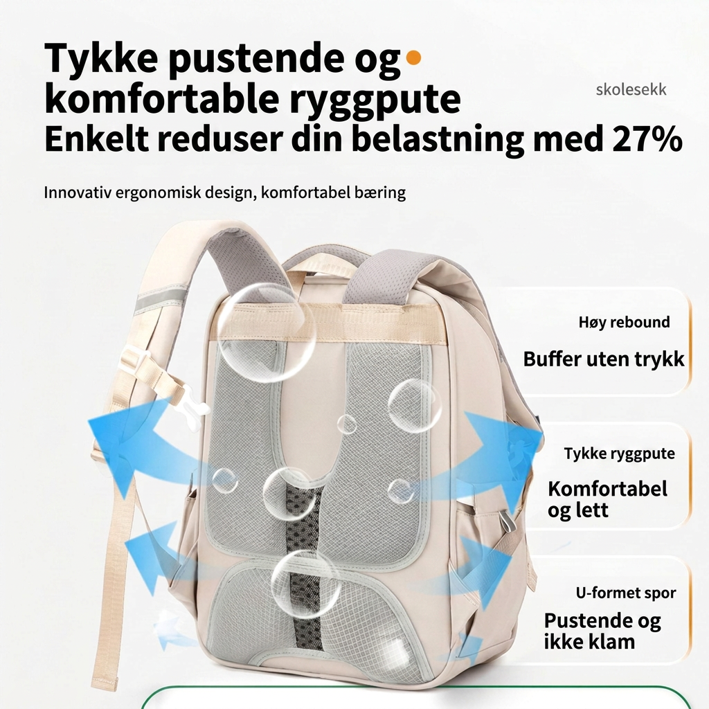 Lett Skolesekk for Barn i Britisk Stil