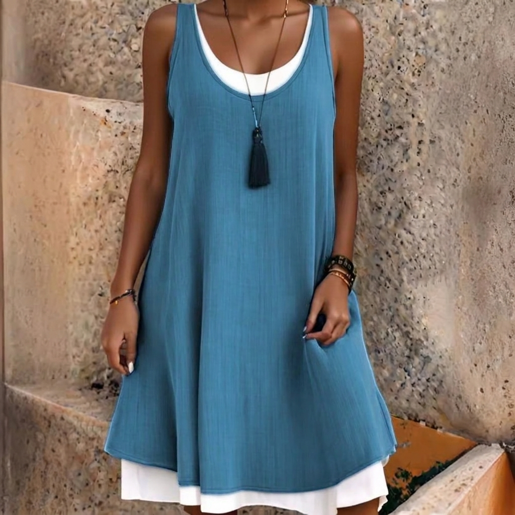 Dame Casual Uten Ermer To-Delt Tank Kjole