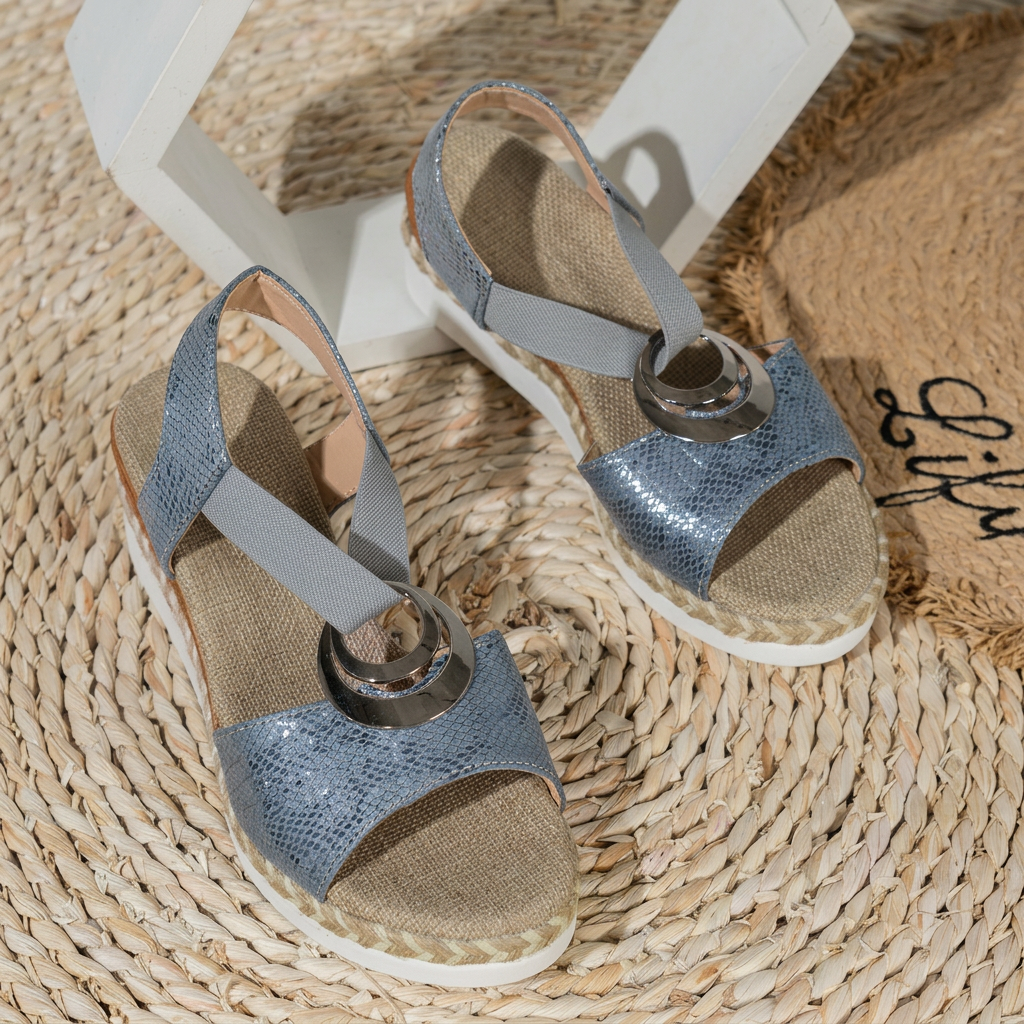 Kvinners Hemp Rep Wedge Peep Toe Sandaler