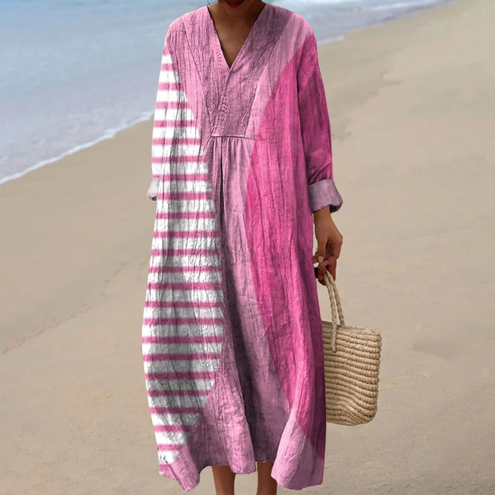 Damer Casual Blomster Langermet Maxi Kjole