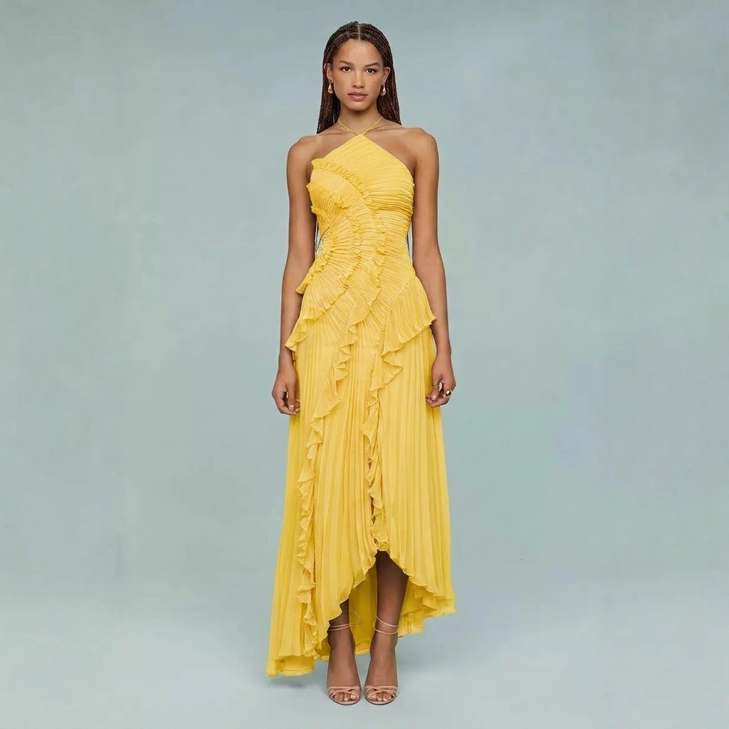 Kvinners strapless backless tassel elegant kjole