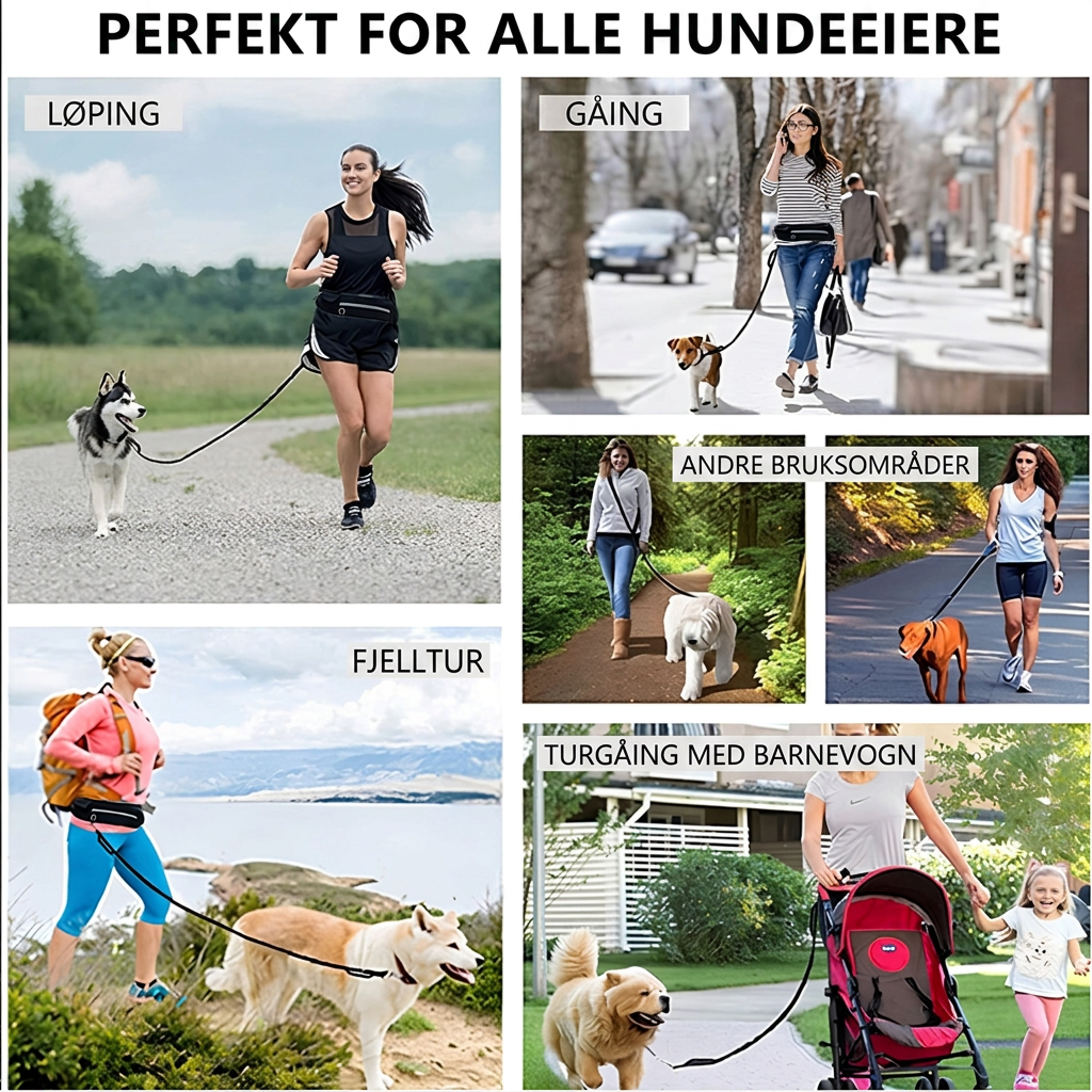 Hundebånd for håndfri bruk