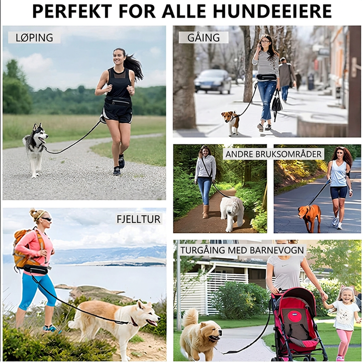 Hundebånd for håndfri bruk