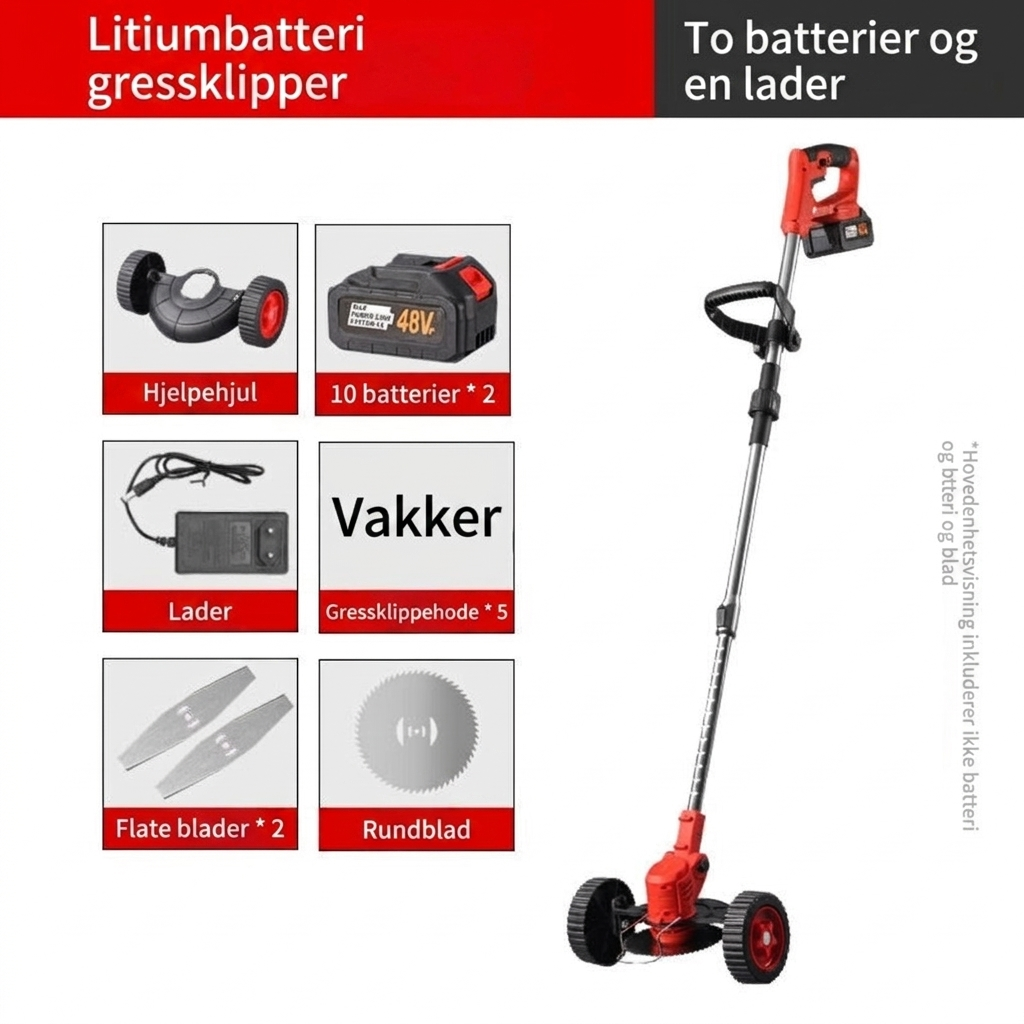 Kompakt, håndholdt elektrisk gressklipper til hjemmebruk