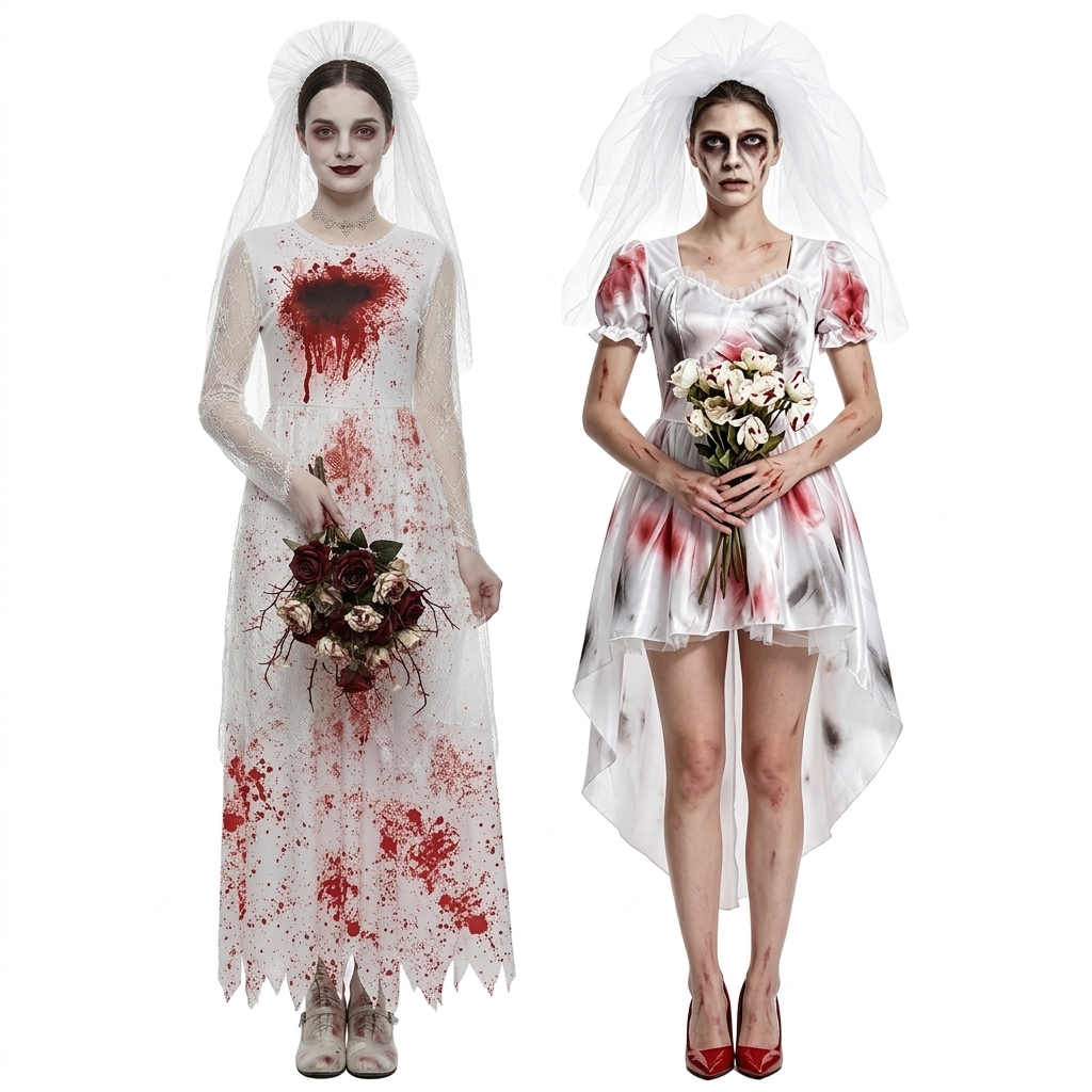 Spøkelsesbrur Halloweenkostymekjole