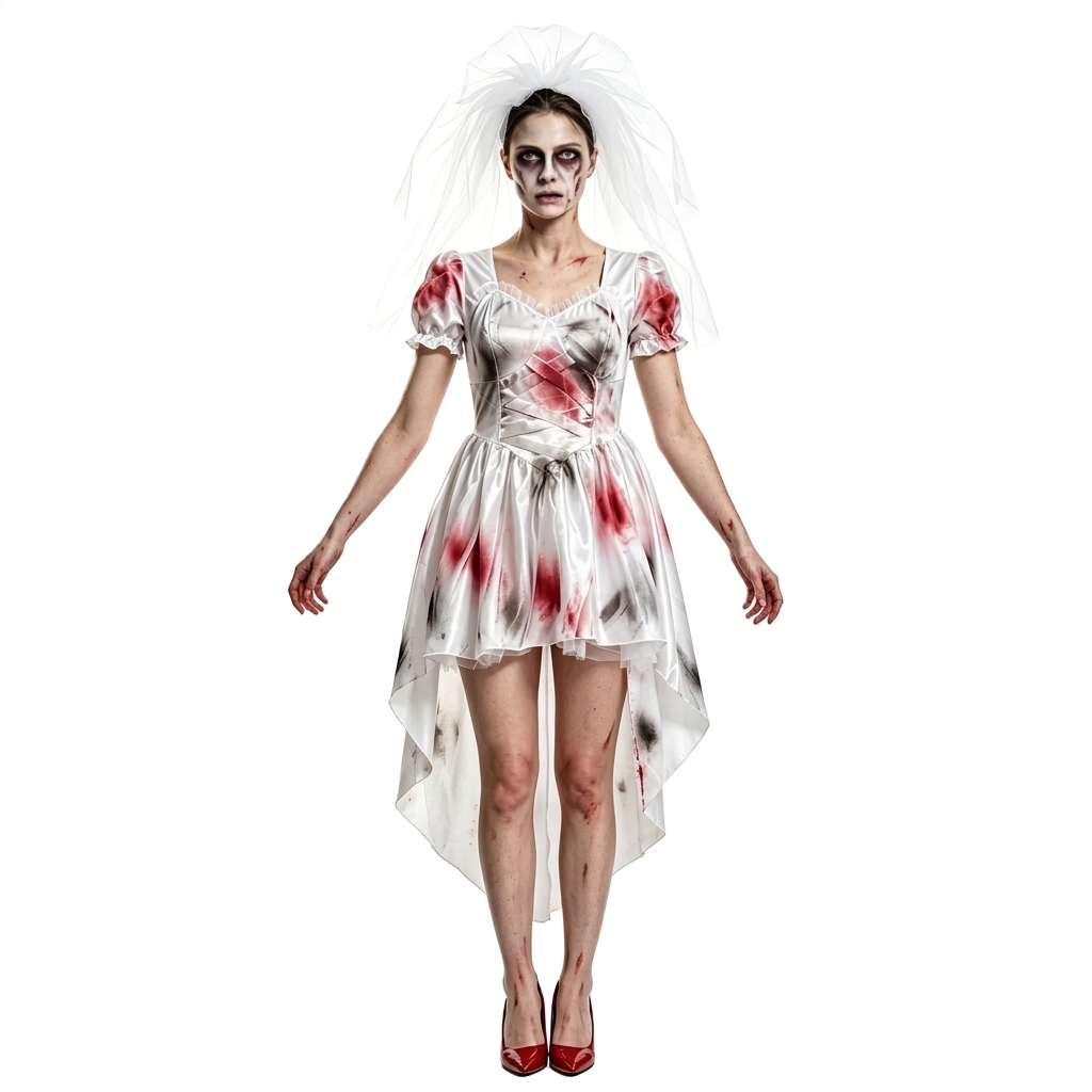 Spøkelsesbrur Halloweenkostymekjole