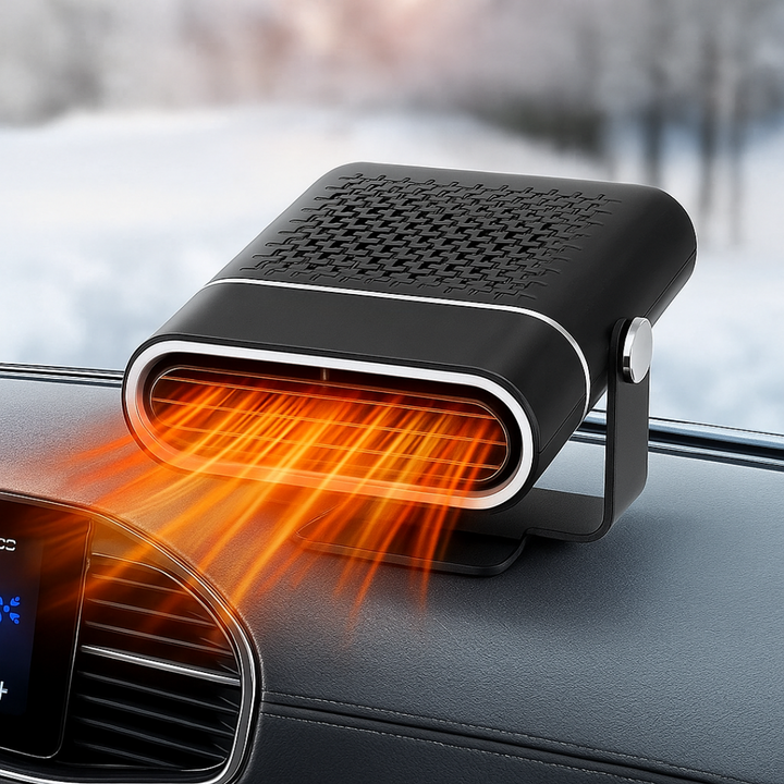 Bilvarmer og frostfjerner for ruter | 12V USB Bærbar | Svart