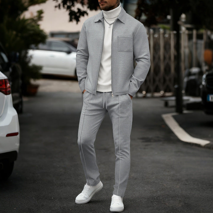 Herre Slim Fit Sett – Med Glidelås, Egnet til Avslappet og Sportslig Aktivitet