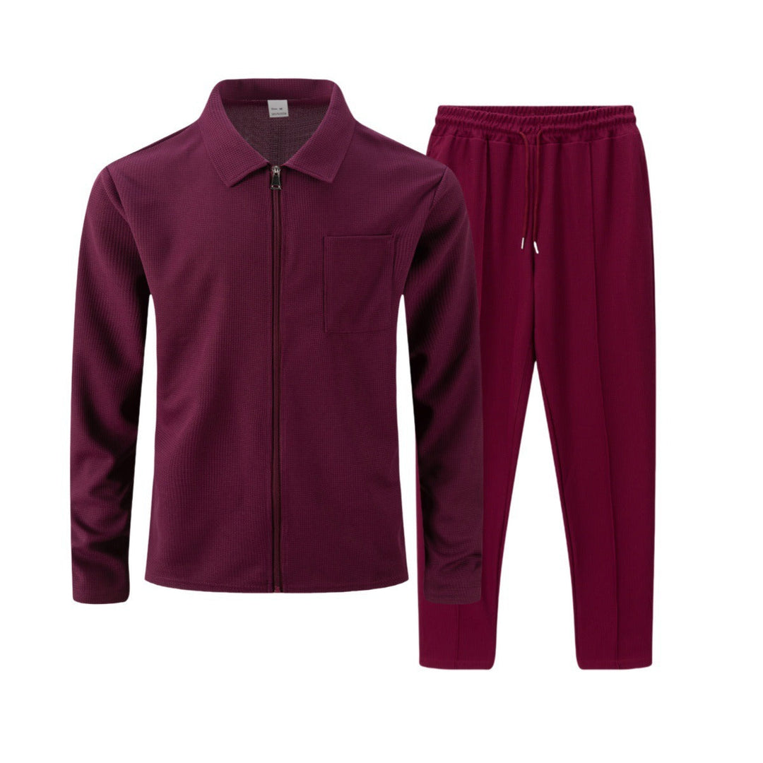Herre Slim Fit Sett – Med Glidelås, Egnet til Avslappet og Sportslig Aktivitet