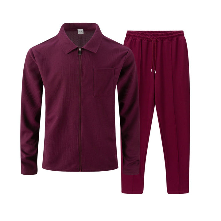 Herre Slim Fit Sett – Med Glidelås, Egnet til Avslappet og Sportslig Aktivitet