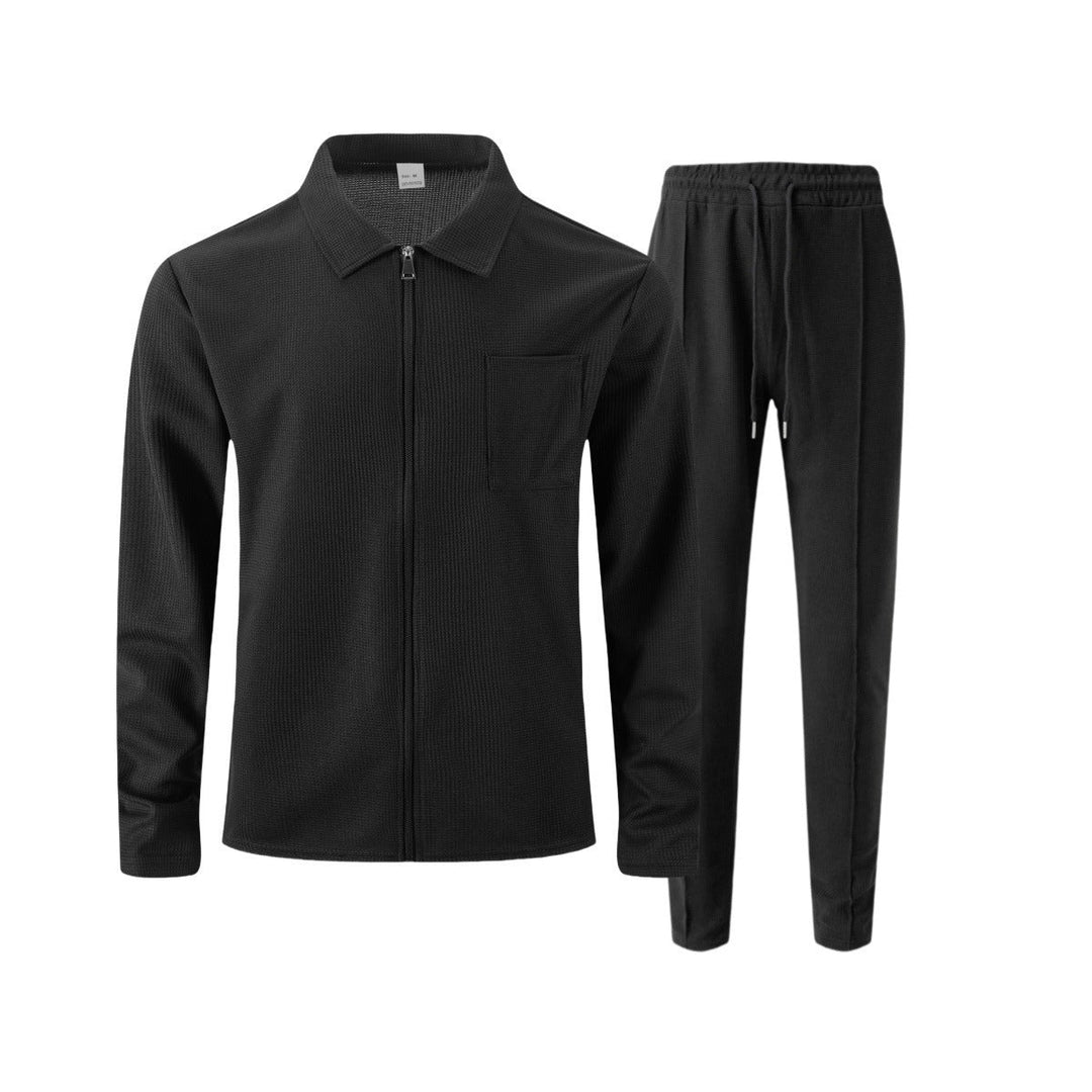 Herre Slim Fit Sett – Med Glidelås, Egnet til Avslappet og Sportslig Aktivitet