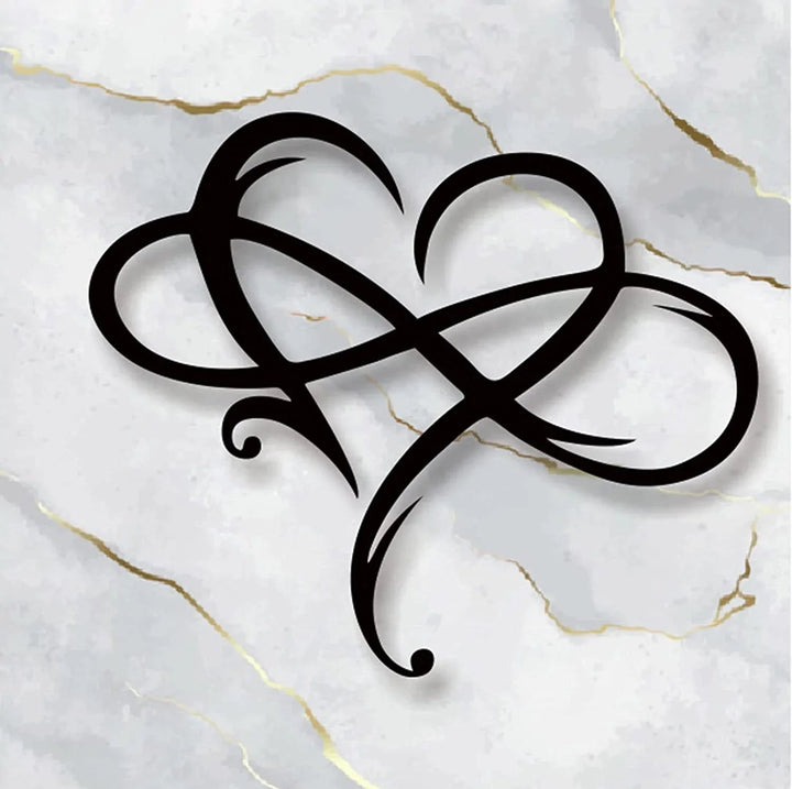 LoveBound - Elegant veggdekorasjon i hjerte- og uendelighetssymbol-form