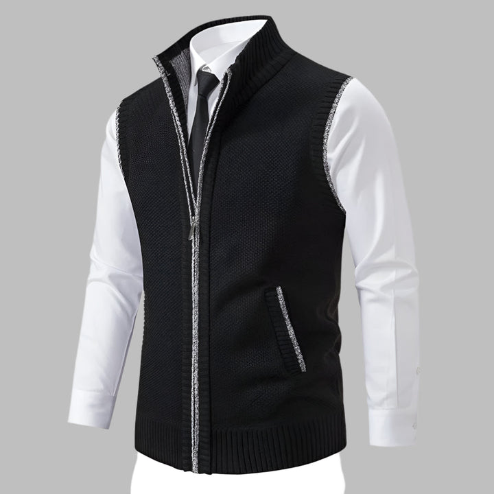Herres full-zip strikket genser vest