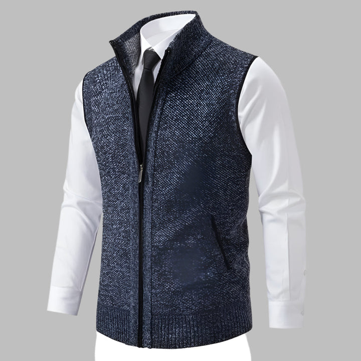Herres full-zip strikket genser vest
