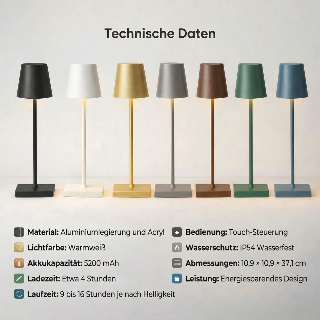 Trådløs bordlampe | Bordlampe med batteri | TavoloLuce