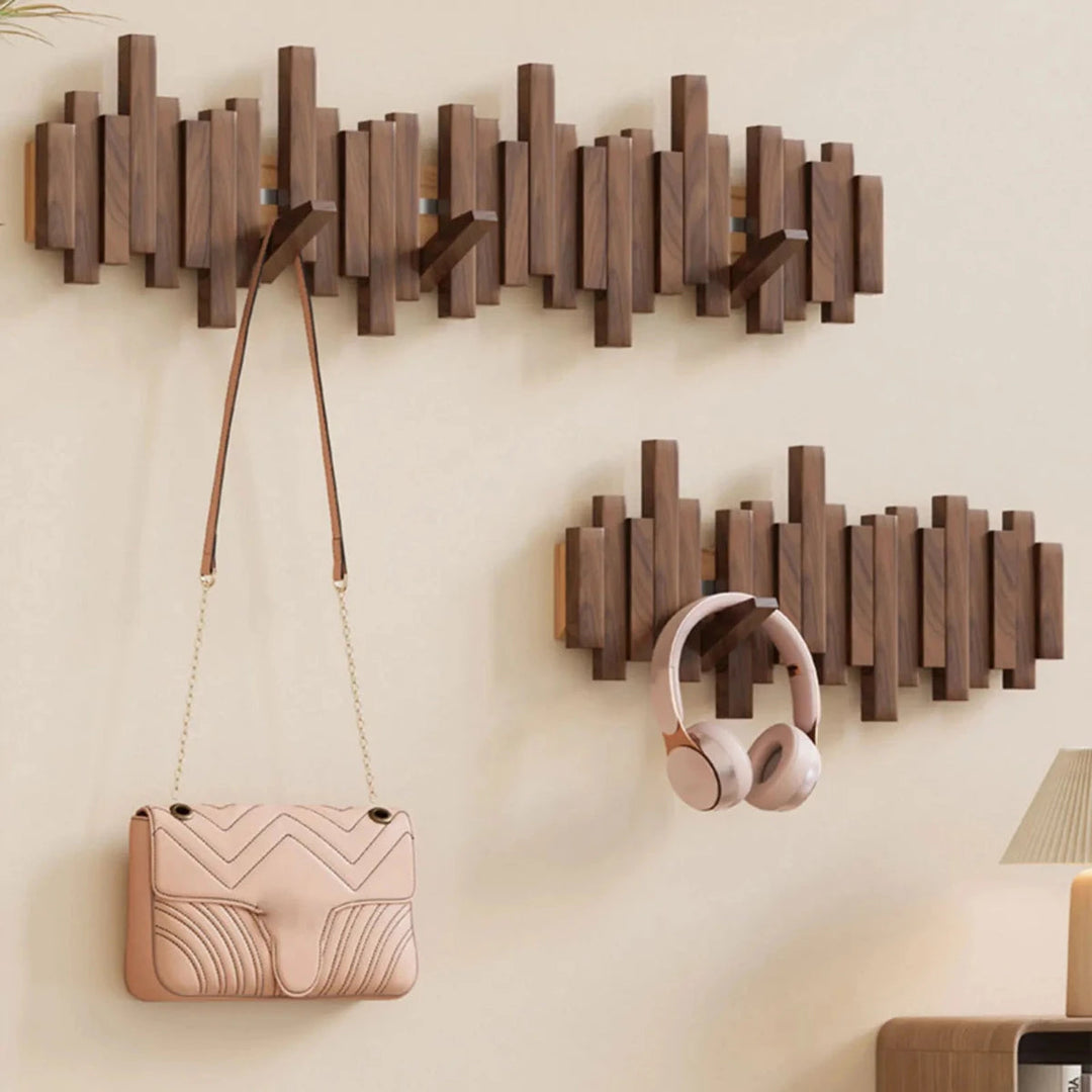Klesknagg i pianostil – valnøtt/bøk – elegant design