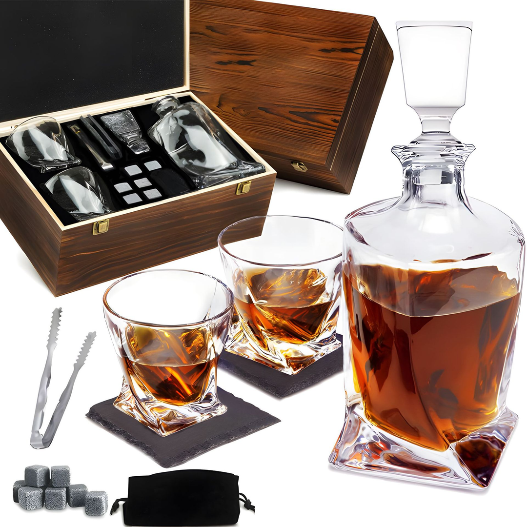 Luksuriøs Karaffel- og Krystallglassett – WhiskeyWave