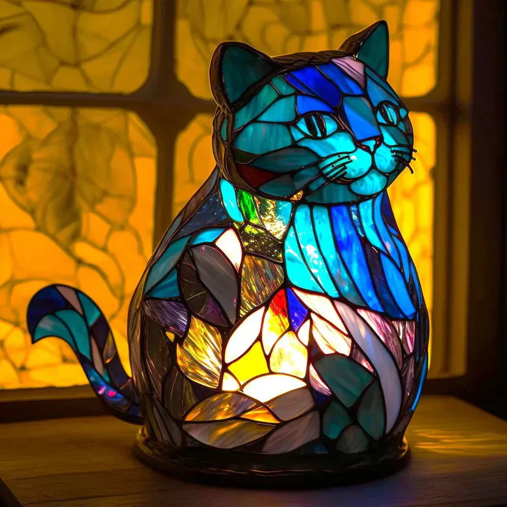 Dyrelamper i Farget Glass – Kunstnerisk Bordpynt