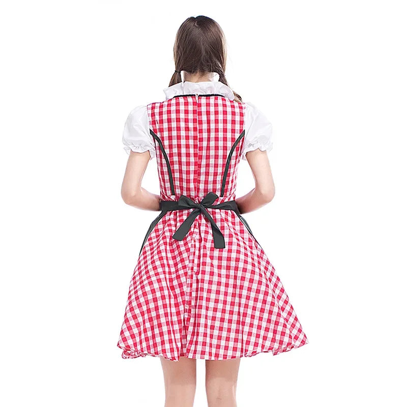 Klassisk dirndlkjole-sett for damer til Oktoberfest – tradisjonell polyester