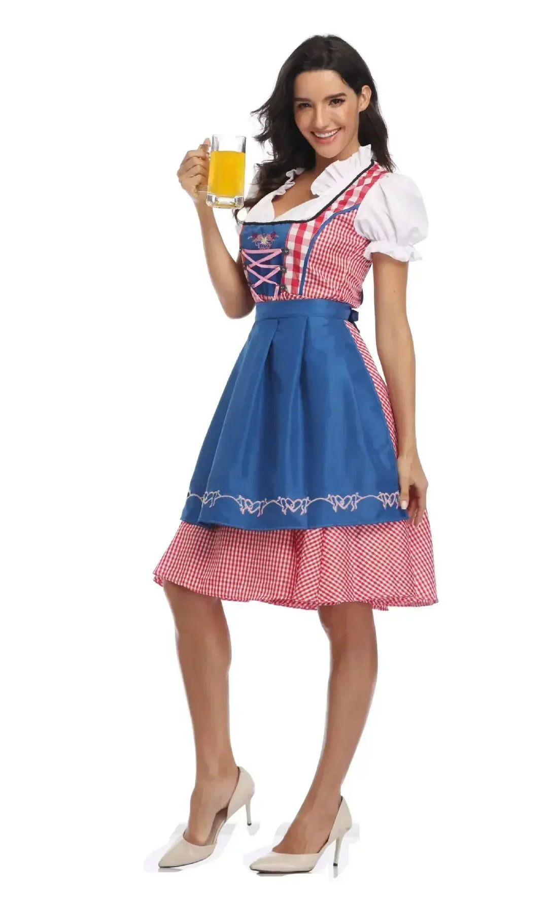 Klassisk dirndlkjole-sett for damer til Oktoberfest – tradisjonell polyester