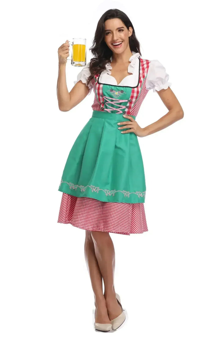 Klassisk dirndlkjole-sett for damer til Oktoberfest – tradisjonell polyester