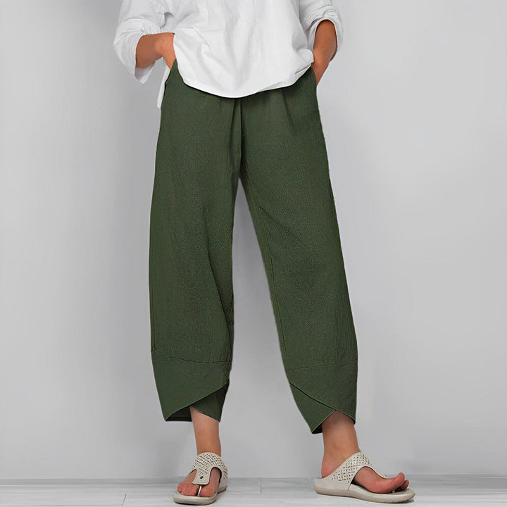 Elegant Bred‑Bein Satin Bukser