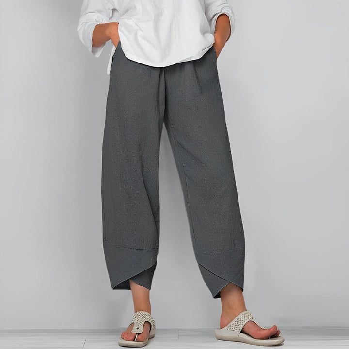 Elegant Bred‑Bein Satin Bukser