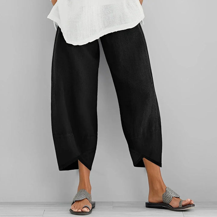 Elegant Bred‑Bein Satin Bukser