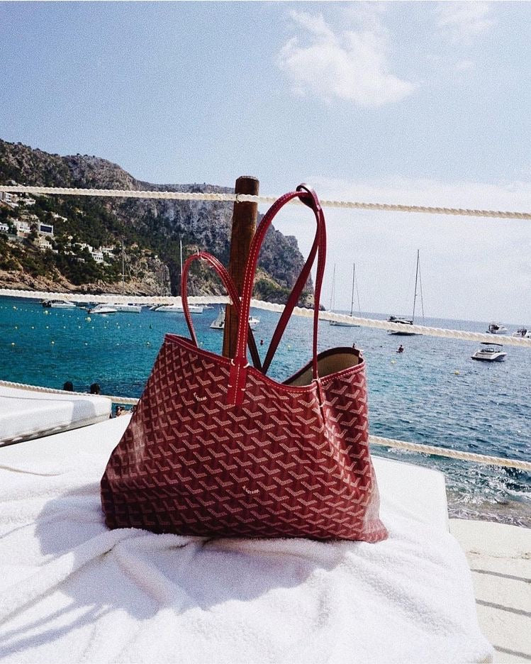 Luksuriøs shopper-veske | Elegant og romslig | Bordeaux