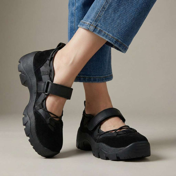 Komfortable slip-on-sko til dame med borrelåsstropp | Lette slip-on-sko