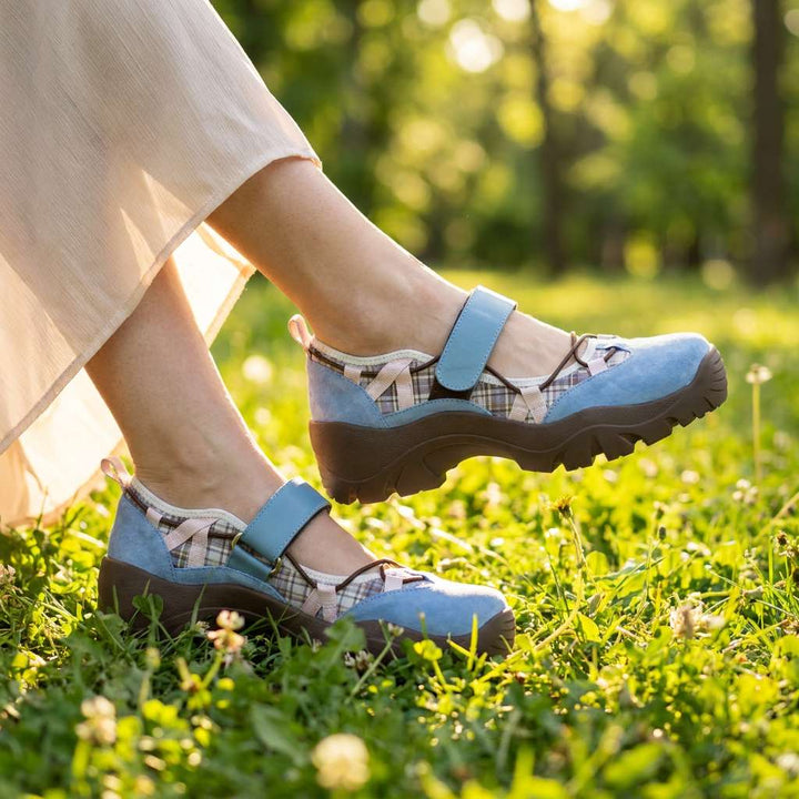 Komfortable slip-on-sko til dame med borrelåsstropp | Lette slip-on-sko
