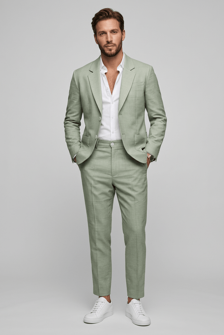 Slim fit-dress til herre – todelt med notch-slag, passer til jobb og formelle anledninger