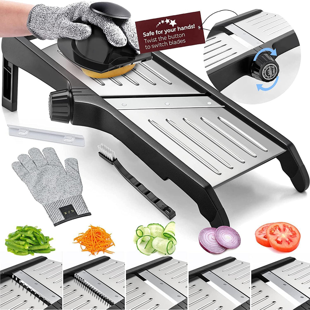 SlicerPro sikkerhetssett | Mandolin med kuttbestandige hansker