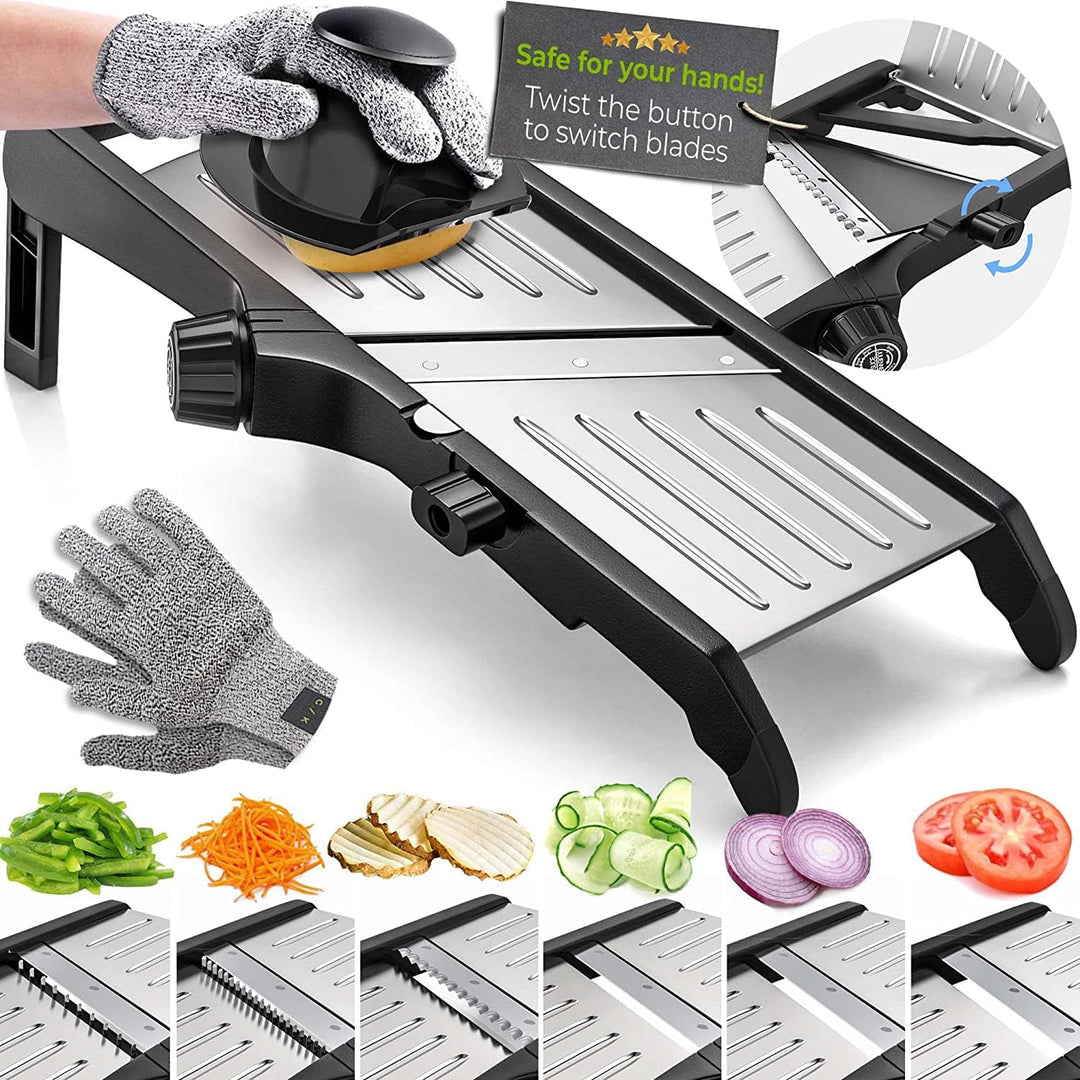 SlicerPro sikkerhetssett | Mandolin med kuttbestandige hansker